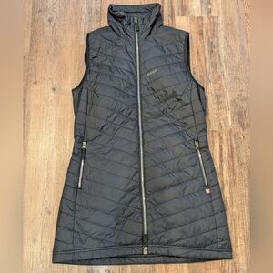 Skhoop Women's Long Puffy Insulated Vest Dress Full Zip Black Size XL